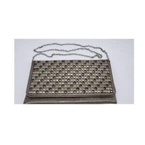 MMS Leather Studded Clutch / Crossbody